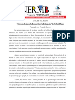FERNANDO SOCORRO - Epistemología de La Educación y La Pedagogía de Gabriel Ugas