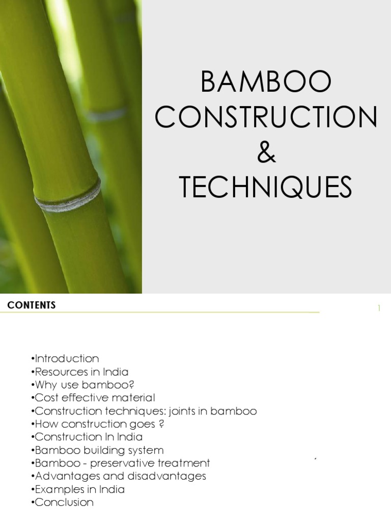 Bamboo Construction & Techniques, PDF, Bamboo