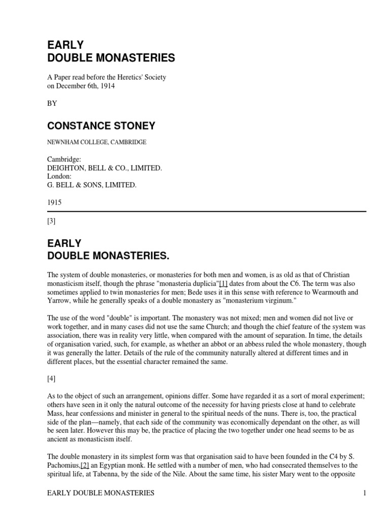 Early Double Monasteries Explained | PDF | Project Gutenberg | Public ...
