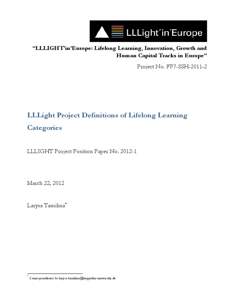 Lifelong Learning Categories | PDF | Lifelong Learning | Learning