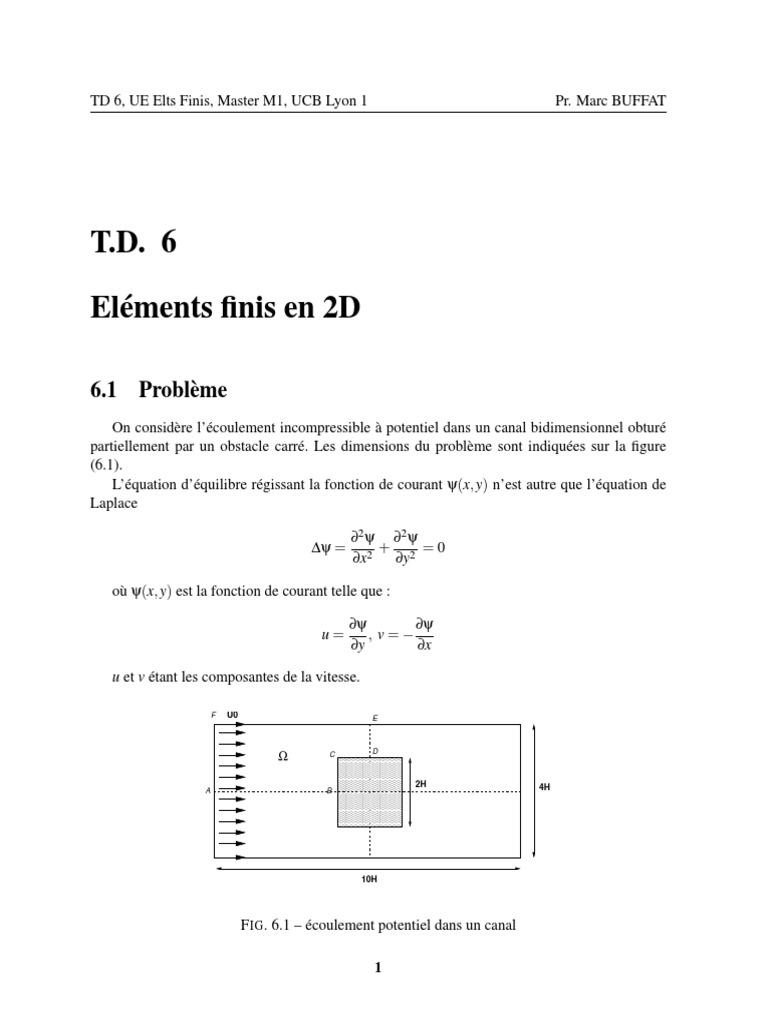 TD Elements Finis Canal | PDF | Méthode des éléments finis | Matrice ...