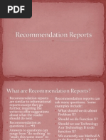 Recommendation Reports