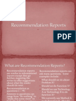 Recommendation Reports