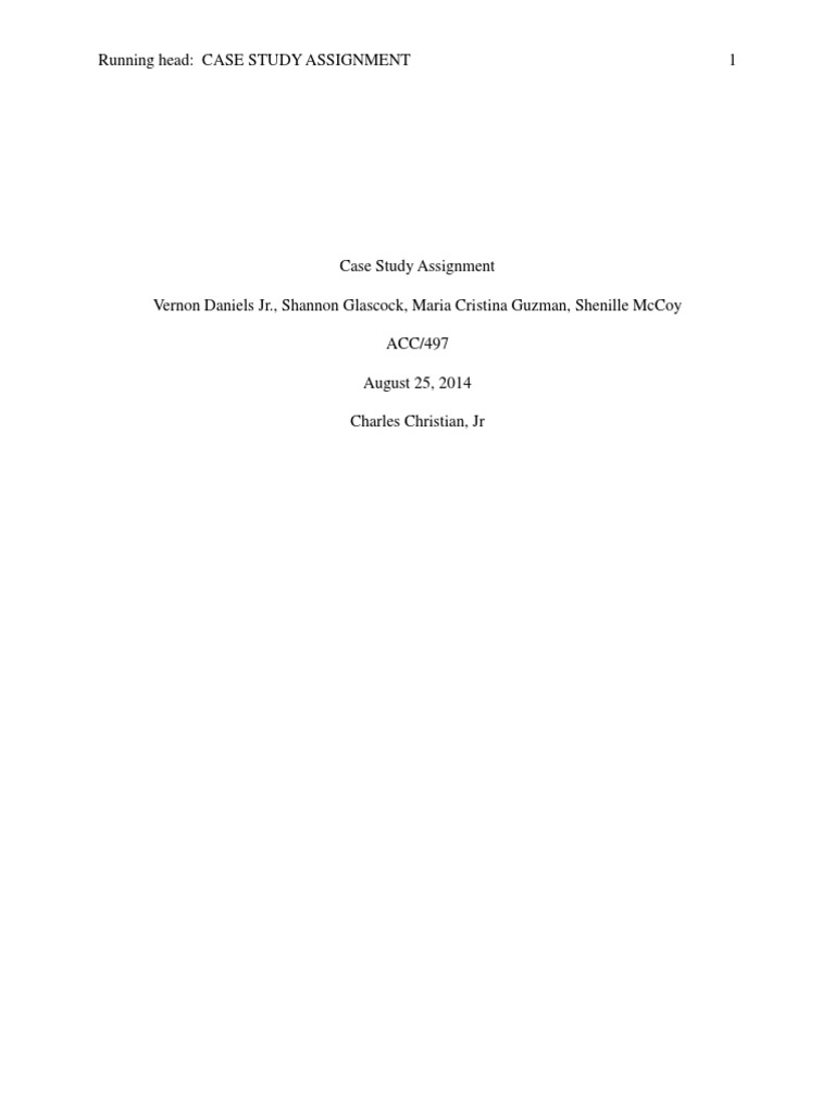 ACC-497 Week 2 Learning Team C Case Study Assignment | PDF | Financial ...