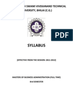 Syllabus - Mba Semester III (Full Time) - New Course