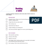 A Customer Is Phoning A Restaurant in Order To Book A Table. Order The Sentences To Build A Dialogue