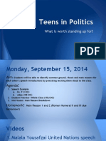 Teens in Politics: What Is Worth Standing Up For?