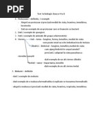 Test La Biologie Clasa A VI A B - Protozoare - Moluste