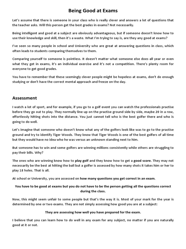 How To Be Good at Exams | PDF | Cognition | Educational Psychology