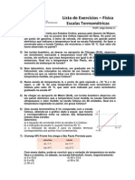 Lista de Exercícios - Esclas Termométricas