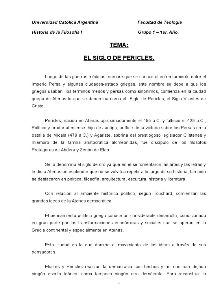 El Siglo de Pericles en Atenas | PDF | Platón | Aristóteles