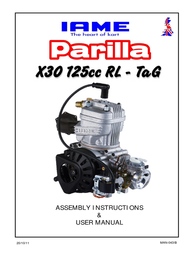 Monteringsanvisning IAME X30 Battery (Electricity) Carburetor