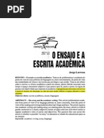 LARROSA, Jorge. O Ensaio e a Escrita Acadêmica