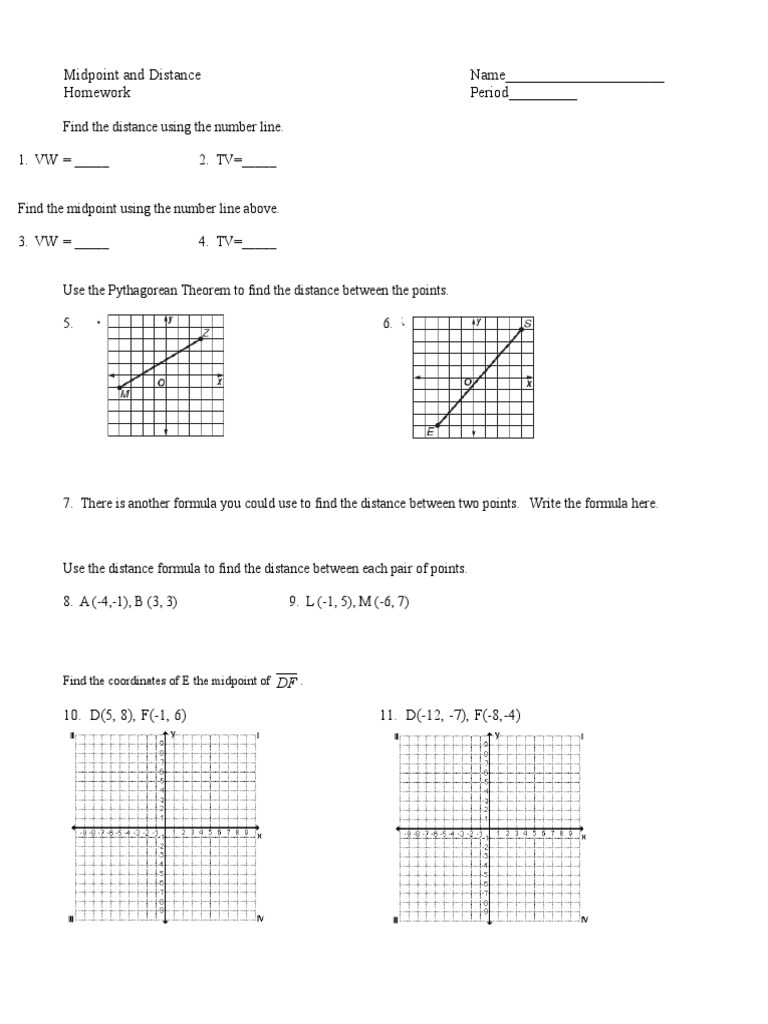 Midpoint and Distance Calculations | PDF