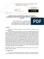 Constructing A Mathematical Models To Predict Compressive Strength of Concrete From Non-Destructive Testing