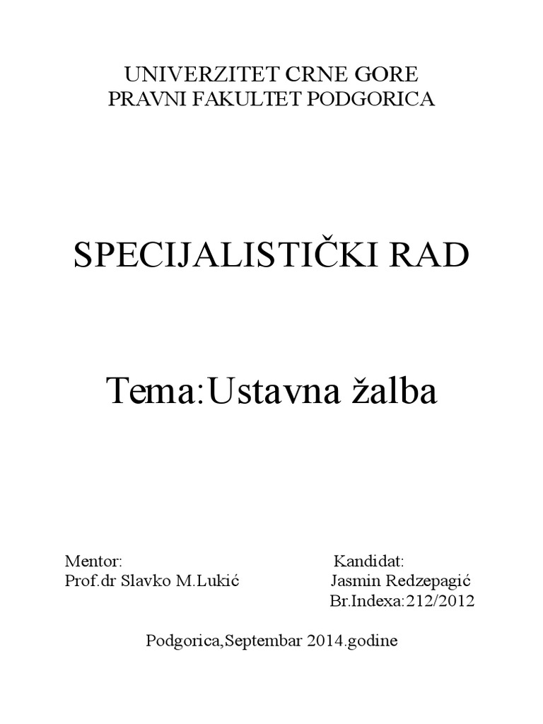 Ustavna Zalba | PDF
