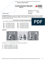 Avaliação Diagnóstica - Ensino Médio 2014 - 1 Prova - Banco de Itens de Avaliação Da Secretaria de Educação de Minas Gerais