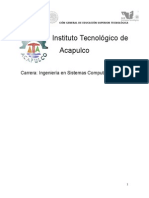 Instituto Tecnológico de Acapulco: Carrera: Ingeniería en Sistemas Computacionales