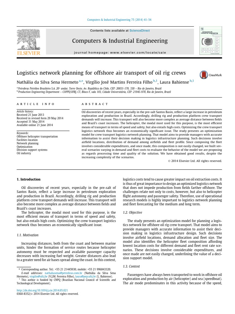 Computers & Industrial Engineering PDF Logistics Sensitivity Analysis