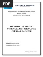 Andrade 2013. Relatório de Estágio Em Psicologia Clínica e Da Saúde