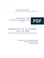 Desarrollo de La Fluidez Oral en ELE 2008 ESPAÑA