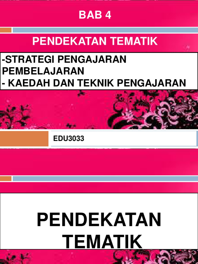 Pendekatan Tematik Pdf