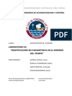 Identificación no paramétrica en dominio de tiempo usando GUI Matlab