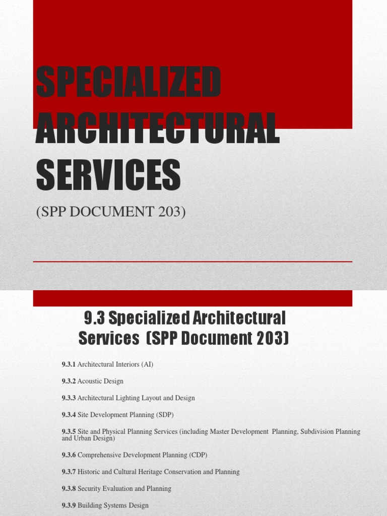 Specialized Architectural Services | PDF | Construction Management ...