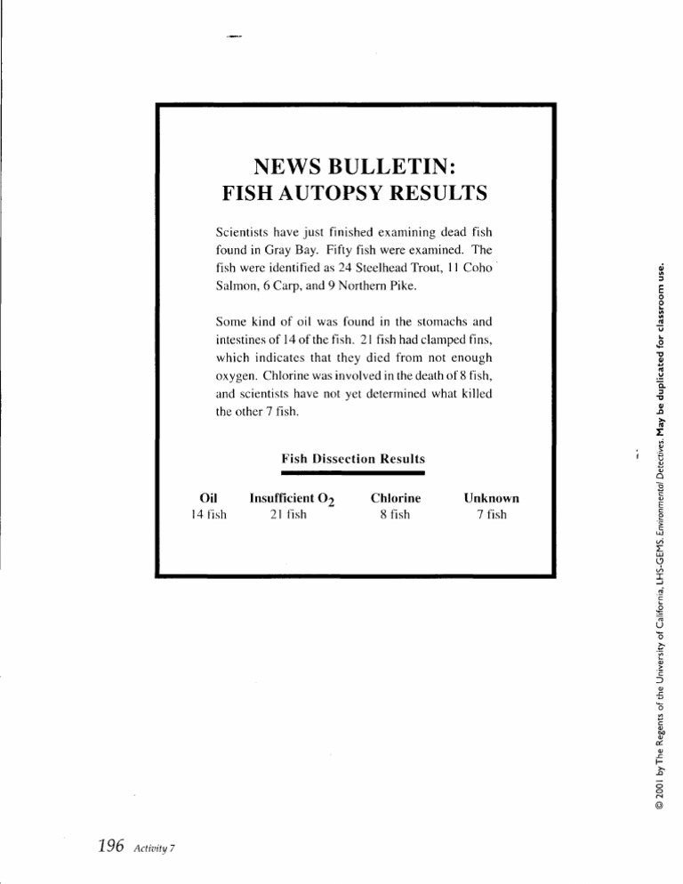 Fish Autopsy Results | PDF | Fish | Fish And Humans