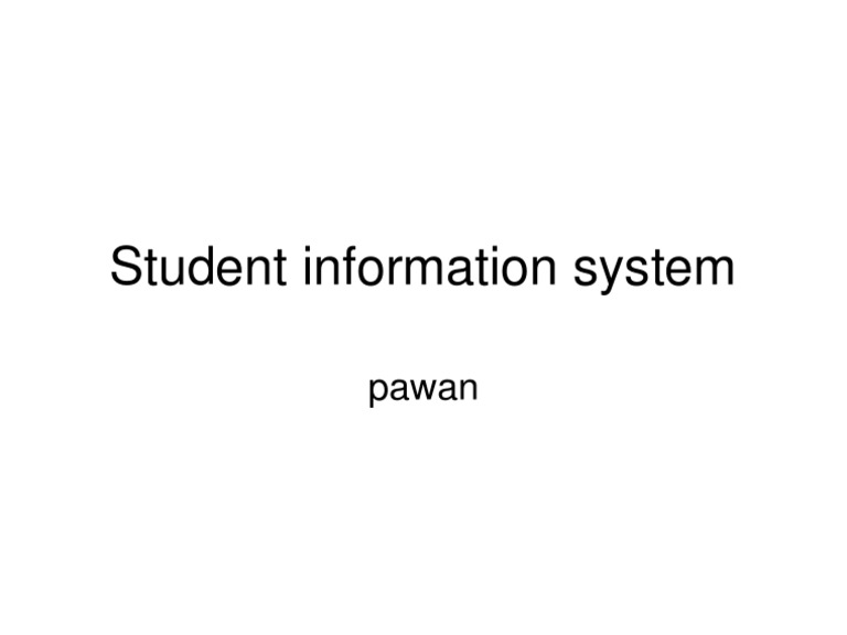 Student Information System Overview | PDF
