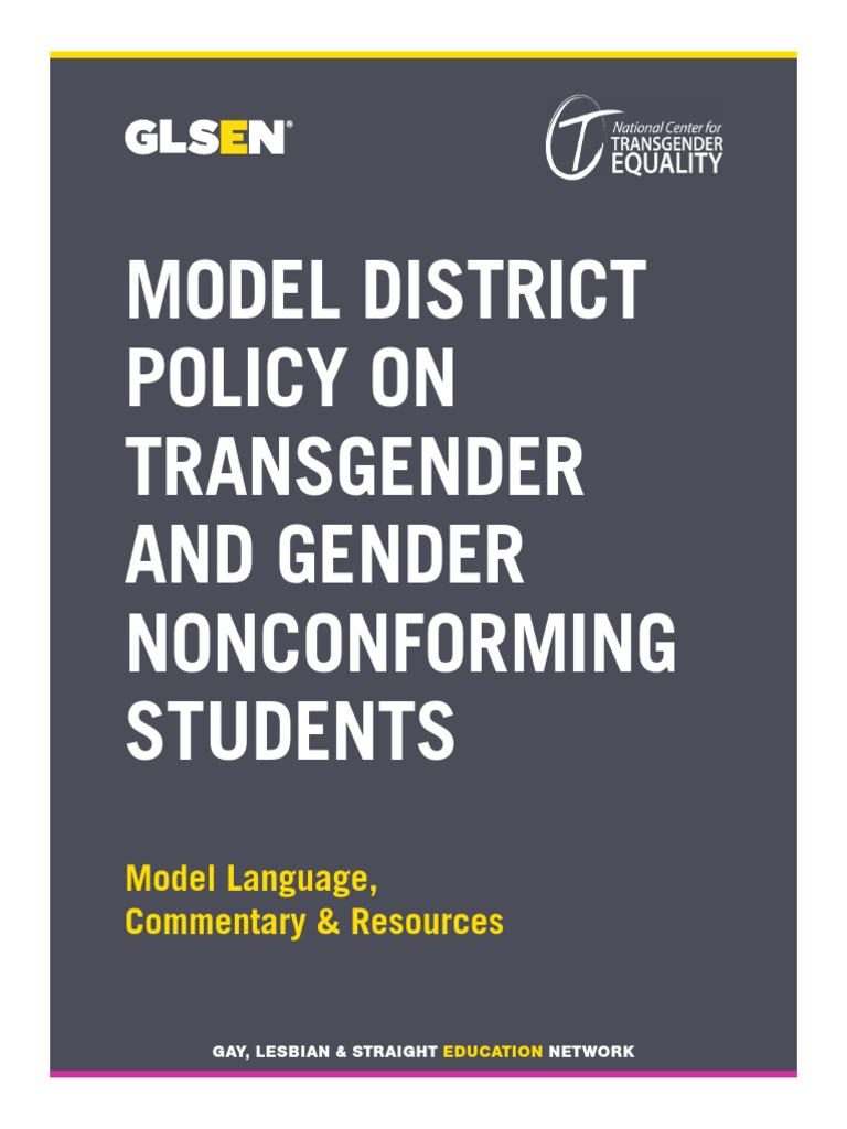 Model District Policy On Transgender and Gender Nonconforming Students ...