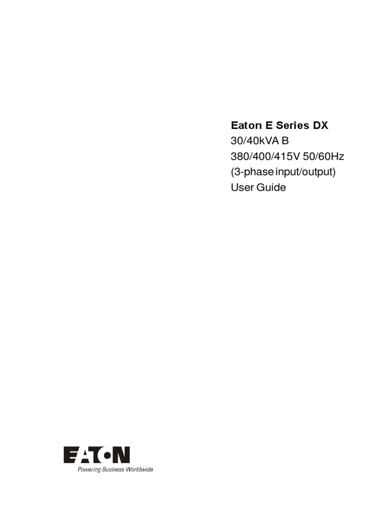 Eaton E Series DX 30 and 40kVA | PDF | Battery (Electricity) | Battery ...