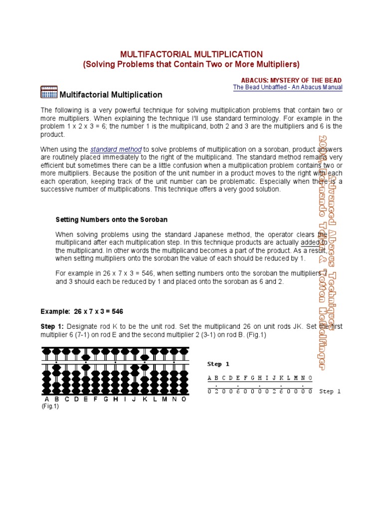 Multifactorial Multiplication (Solving Problems That Contain Two or ...