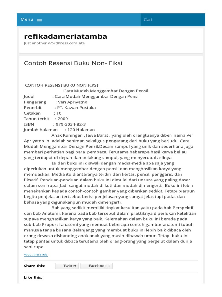 Contoh Buku Non Fiksi Dan Isi Buku - Simak Gambar Berikut