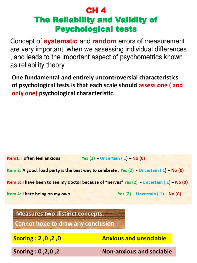 Measurement Error in Psychological Tests | PDF | Observational Error ...