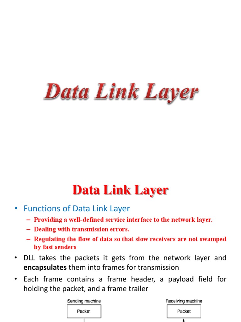 Functions of the Data Link Layer | PDF | Error Detection And Correction ...
