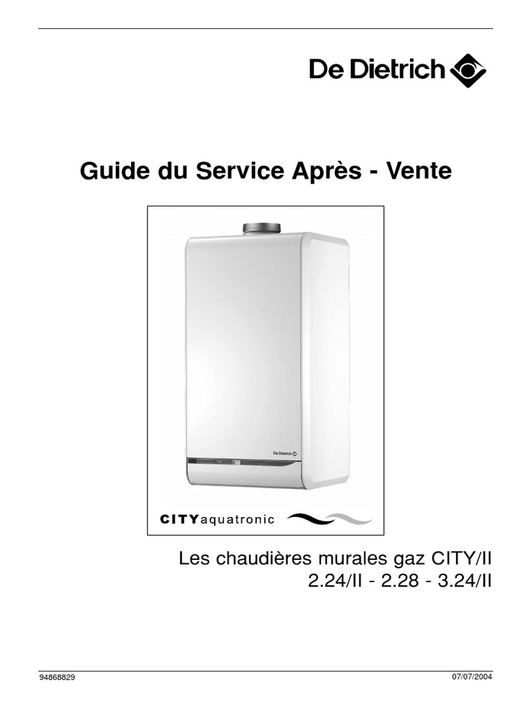 Notice De Dietrich City 2 24 Ff Gn Manuel Service City 2.24 | PDF | Soupape | Chaudière