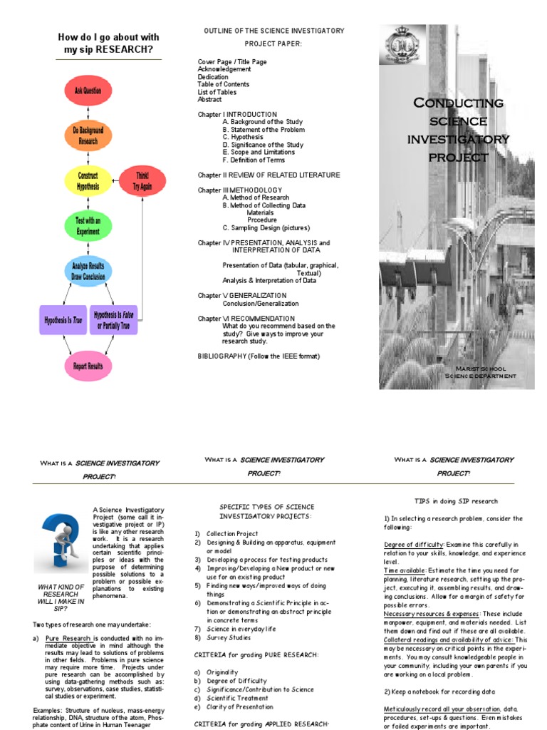 Guide to Science Investigatory Projects | PDF | Scientific Method | Science
