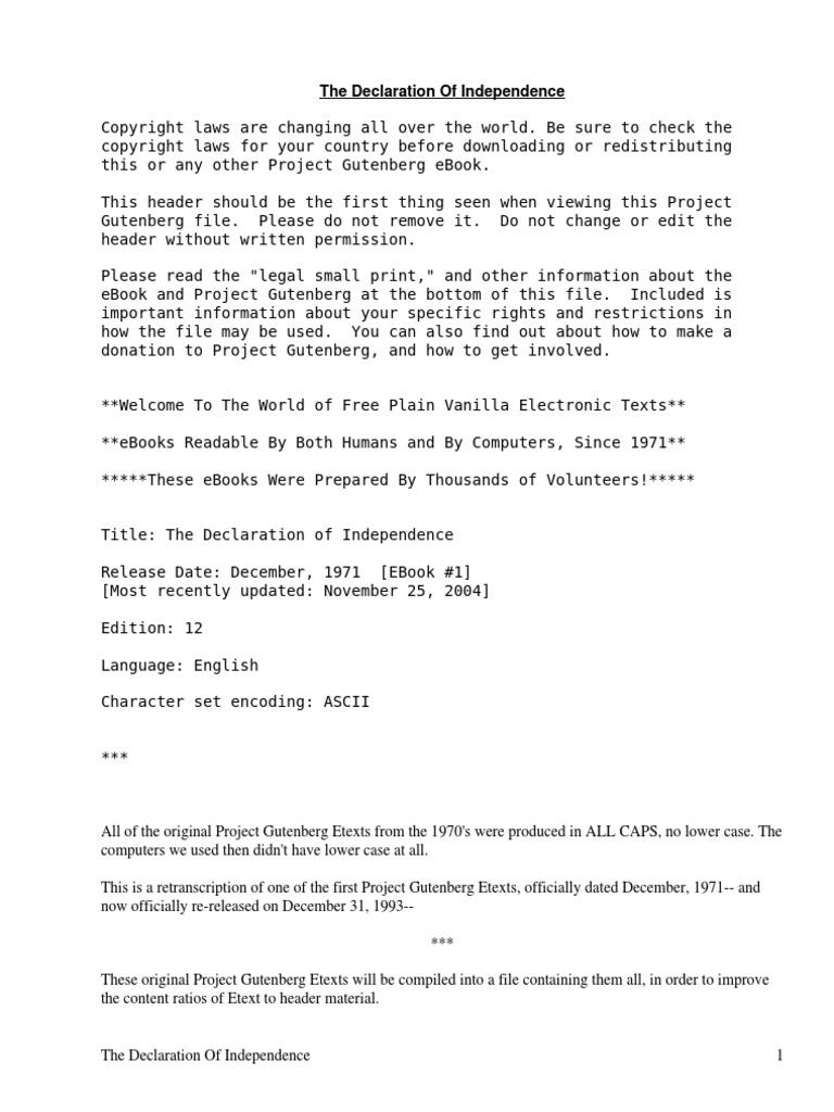 United States Declaration of Independence by United States | PDF ...