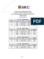 Jadual Waktu Kursus Bahasa Asing Semester I Sidang Akademik 2014/2015 Pusat Pengajian Bahasa, Literasi Dan Terjemahan (Kampus Induk)