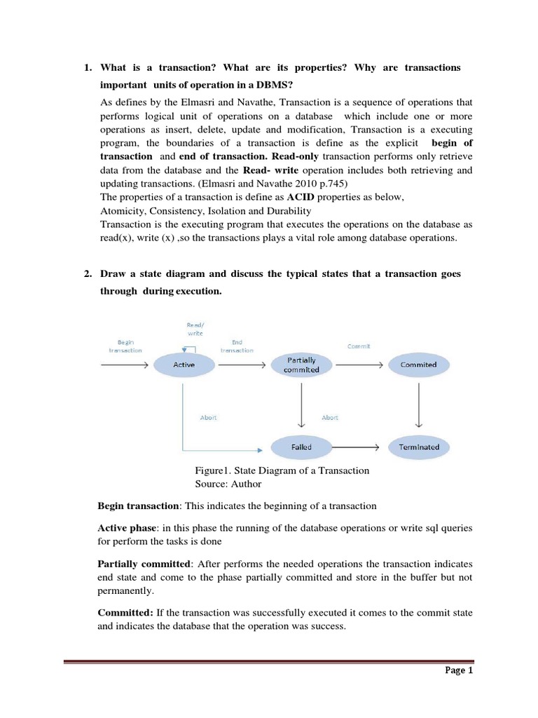 What Is A Transaction? What Are Its Properties? Why Are Transactions