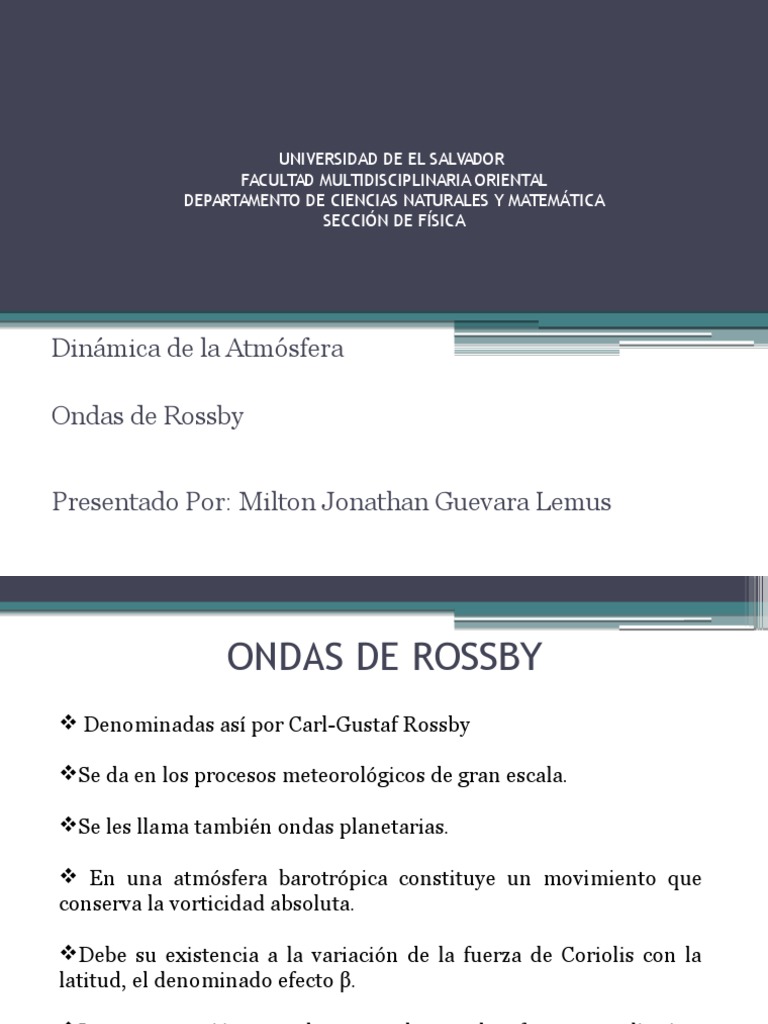 Onda de Rossby PDF Olas Fenomeno fisico