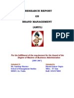 A Research Report ON Brand Management (AMUL)