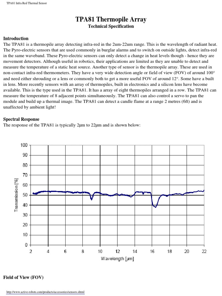 TPA81 | PDF | Field Of View | Infrared