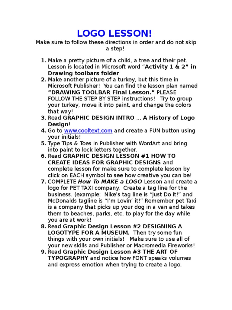 Logo Design Lesson Plan Guide | PDF