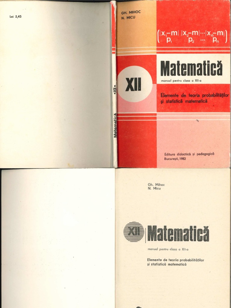 Manual - Matematica - Clasa A XII-A | PDF
