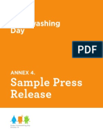 Sample Global Handwashing Day Press Release
