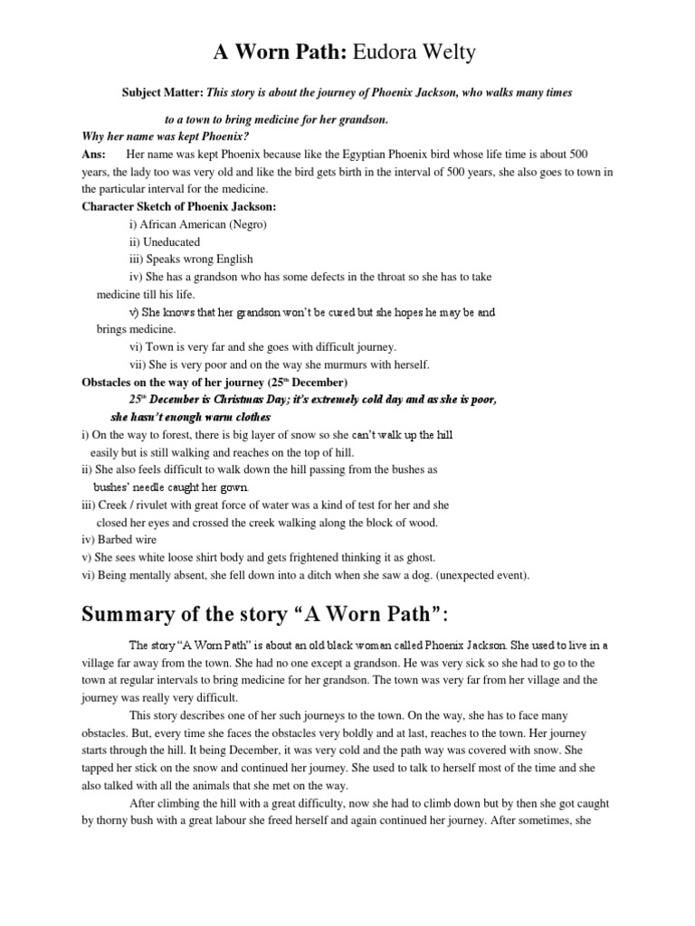 A Worn Path | PDF