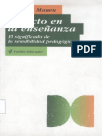 El Tacto en La Enseñanza. Max Van Manen.