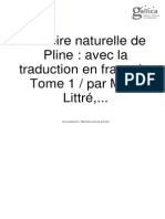 Histoire Naturelle de Pline [Avec La Traduction en Français]. Tome 1 : Par M. É. Littré